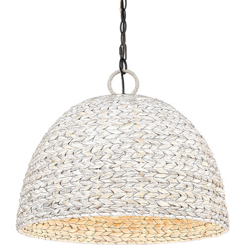 Rue 5 Light 21 inch Matte Black Pendant Ceiling Light in Painted Sweet Grass